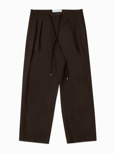 Maria McManus Chocolate pleat front drawstring trousers at Collagerie