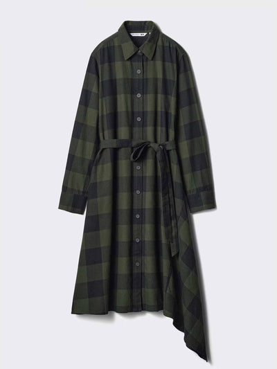 Uniqlo: JW Anderson Flannel asymmetric hem dress at Collagerie