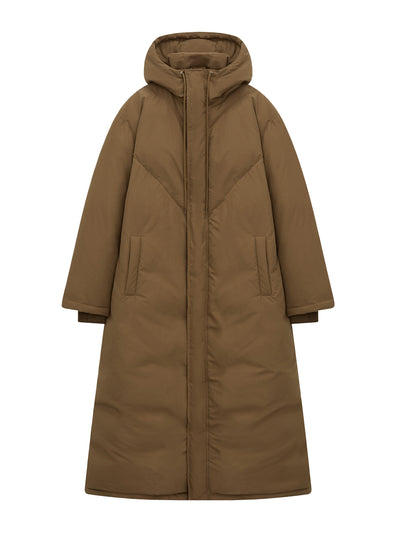 Vaara Long puffer jacket Espresso at Collagerie