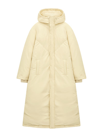 Vaara Long puffer jacket Ivory at Collagerie