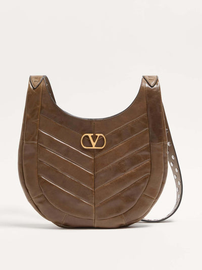 Valentino Garavani Hoboho small hobo bag in chevron-patterned nappa leather at Collagerie
