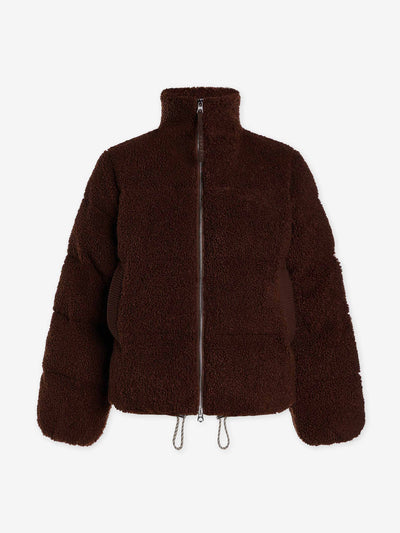 Varley Brown sherpa puffer jacket at Collagerie