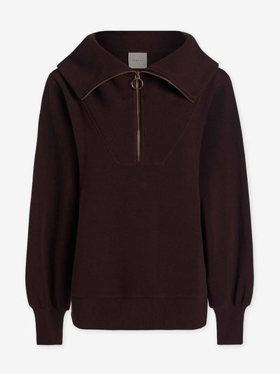 Varley Brown half-zip pullover jumper at Collagerie