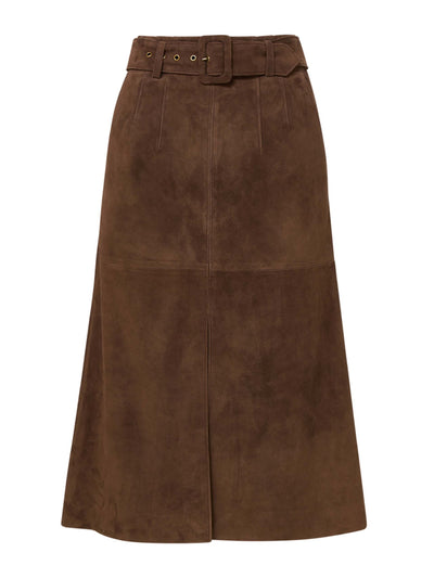 Veronica Beard Alexie suede midi skirt at Collagerie