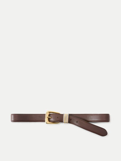 Veronica Beard Arch leather belt at Collagerie