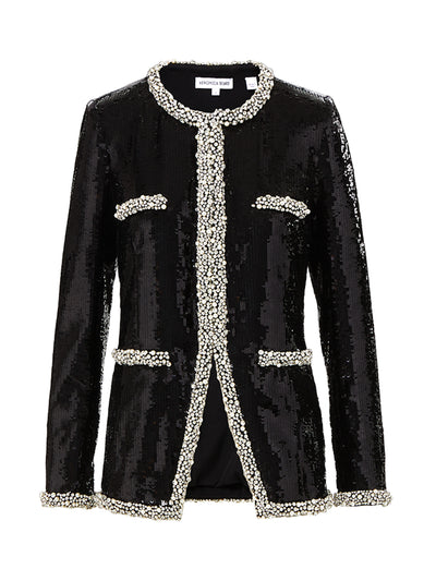 Veronica Beard Alessia pearl-trim sequin jacket at Collagerie