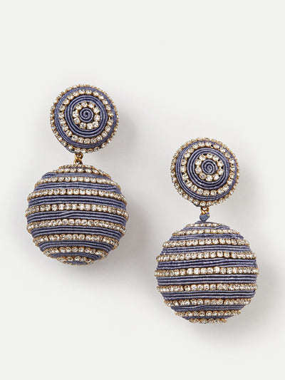 Rebecca De Ravenel Crystal blue stripe drop earrings at Collagerie
