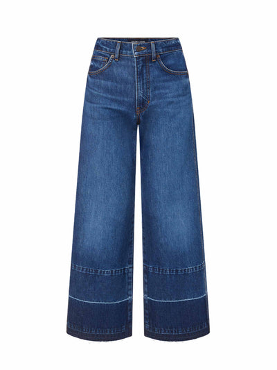 Veronica Beard Taylor released hem cropped wide-leg jeans at Collagerie