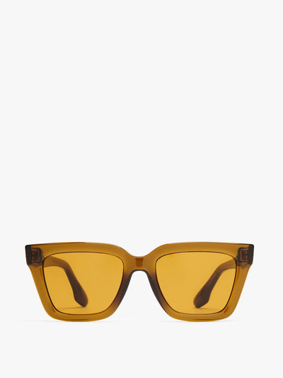 Victoria Beckham Crystal frame sunglasses in khaki at Collagerie