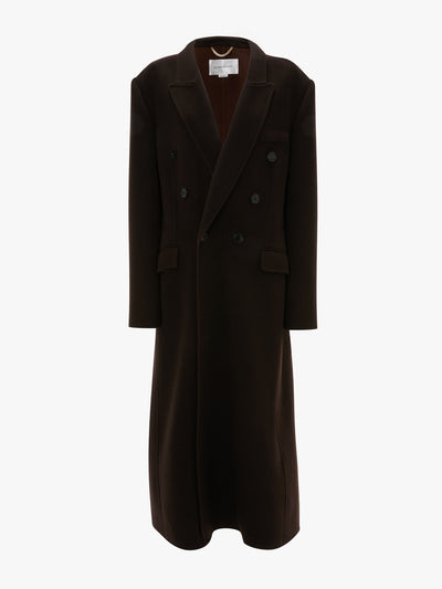 Victoria Beckham Double faced overcoat in dark chocolate at Collagerie