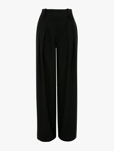 Victoria Beckham High waisted cinched trouser in black at Collagerie