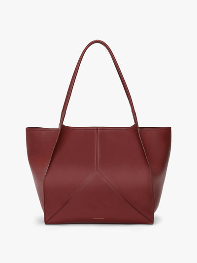 Victoria Beckham Large victoria tote in brick red soft leather at Collagerie