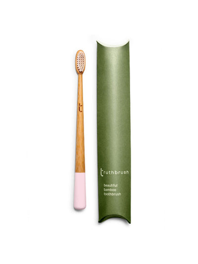 The Truthbrush Bamboo toothbrush in Petal Pink at Collagerie