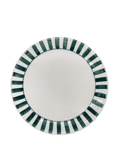 Villa Bologna Green stripes dinner plate at Collagerie