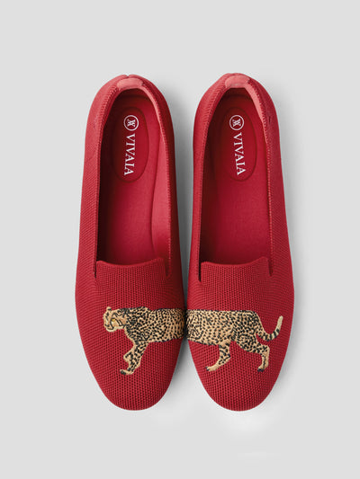 Vivaia Audrey round-toe embroidered loafers at Collagerie