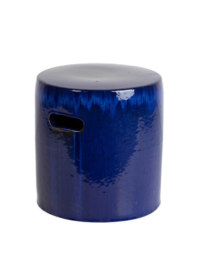 Ethan Chloe Tall blue ceramic stool at Collagerie