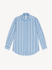 The Boyfriend weave blue multistripe shirt