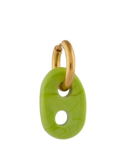 Sandralexandra Mariner link pistachio green glass earring at Collagerie