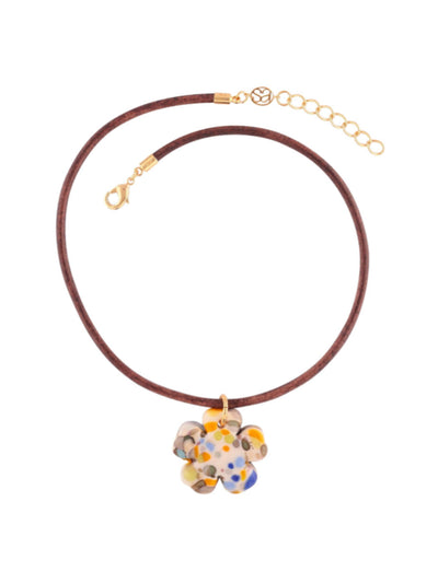 Sandralexandra Multicolour clover leather cord necklace at Collagerie