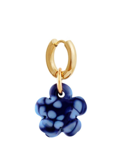 Sandralexandra Blue glass clover earring at Collagerie