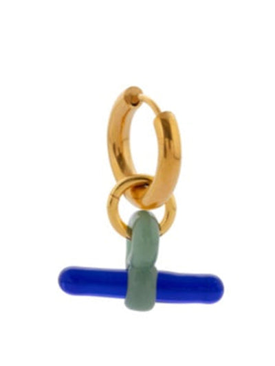 Sandralexandra Glass T bar sage green and blue earring at Collagerie