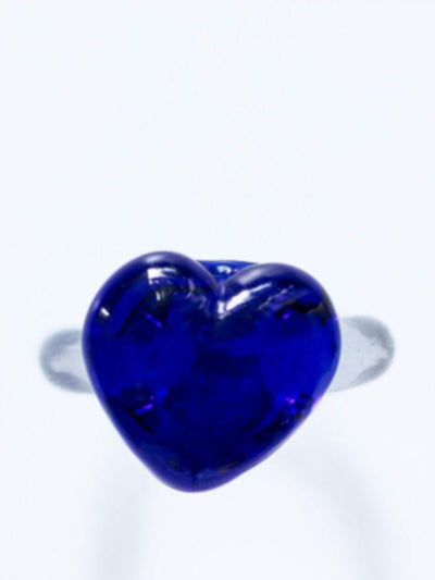 Sandralexandra XL love blue glass ring at Collagerie