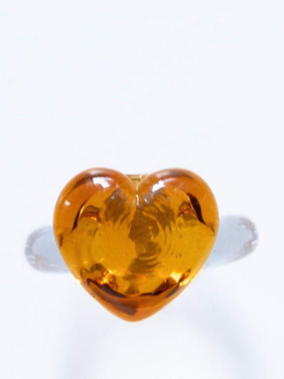 Sandralexandra XL love amber glass ring at Collagerie