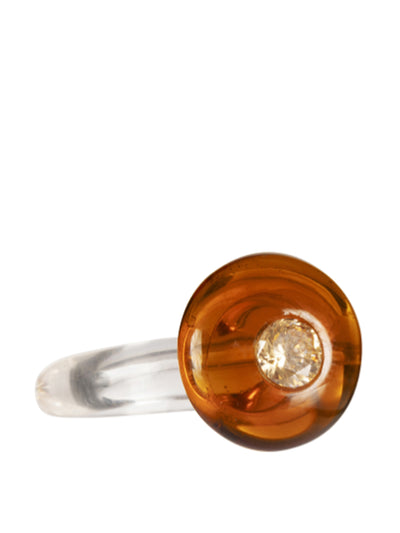 Sandralexandra Zirconite amber glass ring at Collagerie