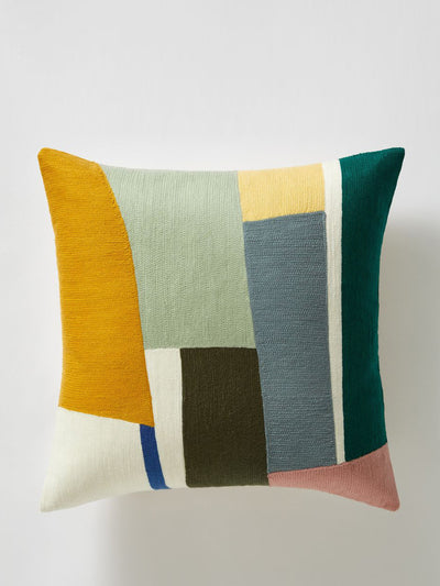 West Elm Crewel geo pieces cushion cover at Collagerie