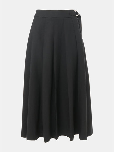 Whistles Black wool blend pleated kilt skirt at Collagerie