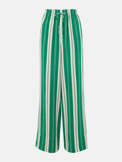 Whistles Green and white maxi-stripe trousers at Collagerie