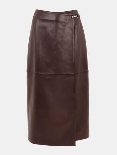 Whistles Josie wrap leather skirt at Collagerie