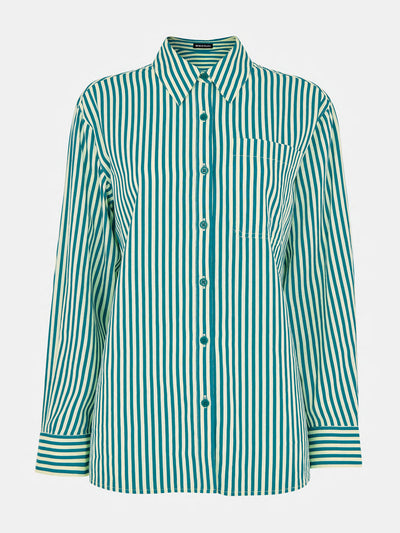 Whistles Stripe linen blend shirt at Collagerie