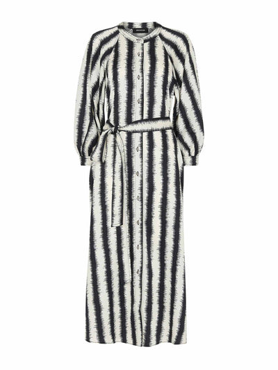 Whistles Ivory hazy stripe mabel dress at Collagerie