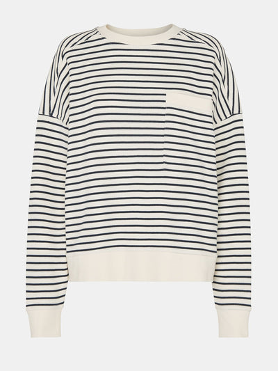 Whistles Ivory stripe sweatshirt at Collagerie