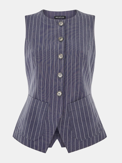 Whistles Lottie pinstripe waistcoat at Collagerie