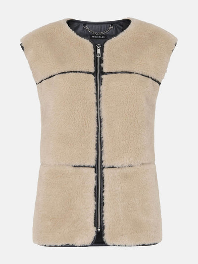 Whistles Neutral rowena faux fur waistcoat at Collagerie