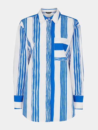 Whistles Painted stripe oversized shirt at Collagerie