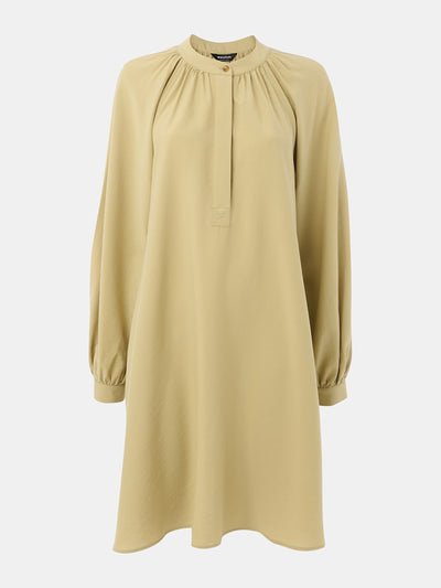 Whistles Sage green full volume gathered dress at Collagerie