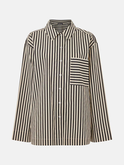 Whistles Striped cotton pyjama shirt at Collagerie