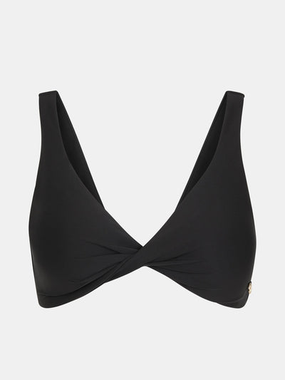 Whistles Black twist-front bikini top at Collagerie