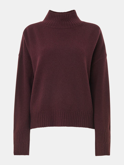 Whistles Wool double trim funnel neck at Collagerie