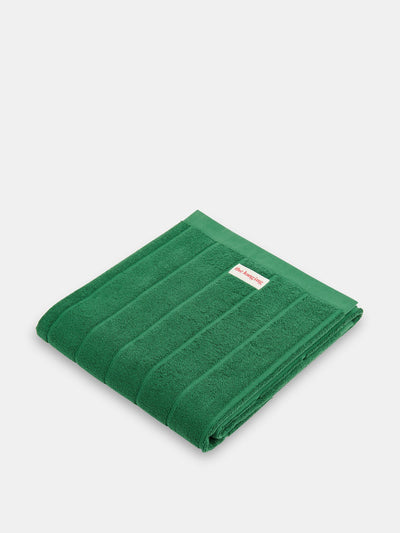 Whistles x The Longing Dark green bath towel at Collagerie