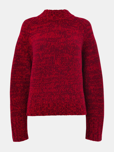 Whistles Red chunky wool fleck knit at Collagerie