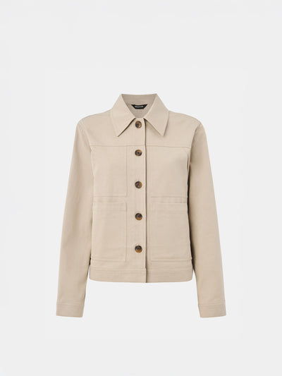 Whistles Taupe mia pocket detail jacket at Collagerie