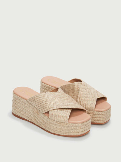 The White Company Jute flatform wedge espadrille sandals at Collagerie