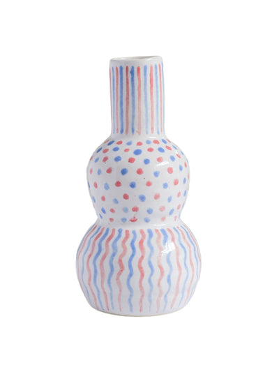 Wicklewood Dot bud vase in red and blue at Collagerie