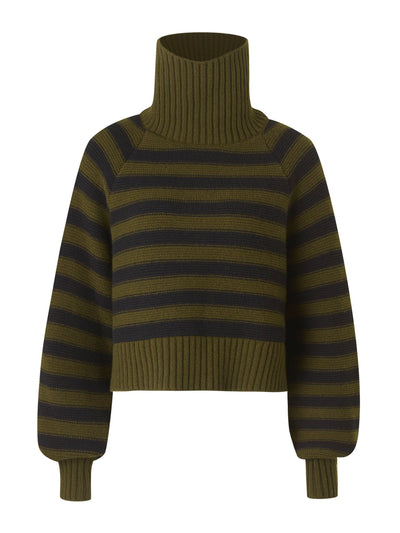 Wiggy Kit Striped boxy turtleneck at Collagerie