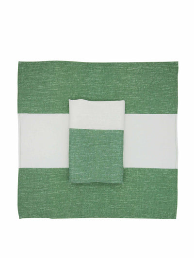 Willow Crossley Green striped napkins (set of 2) at Collagerie