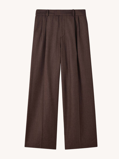 With Nothing Underneath Rampling trousers in dark brown herringbone at Collagerie